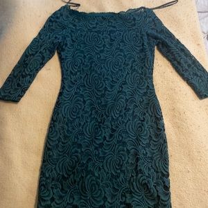 Elegant Lace Mini Dress in Teal